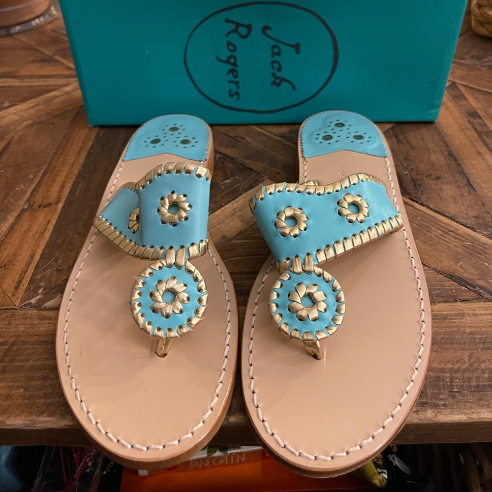 NEW Jack Rogers Women’s Nantucket Gold ThongSandal